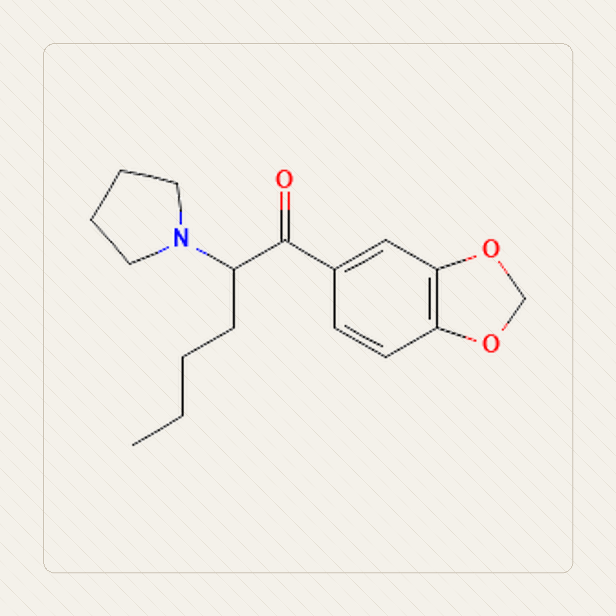 MDPHP, educational illustration of the molecular structure