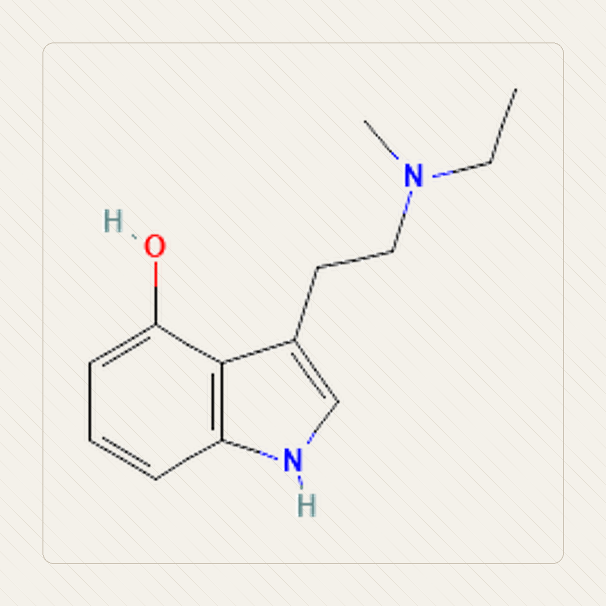 4-HO-MET, educational illustration of the molecular structure