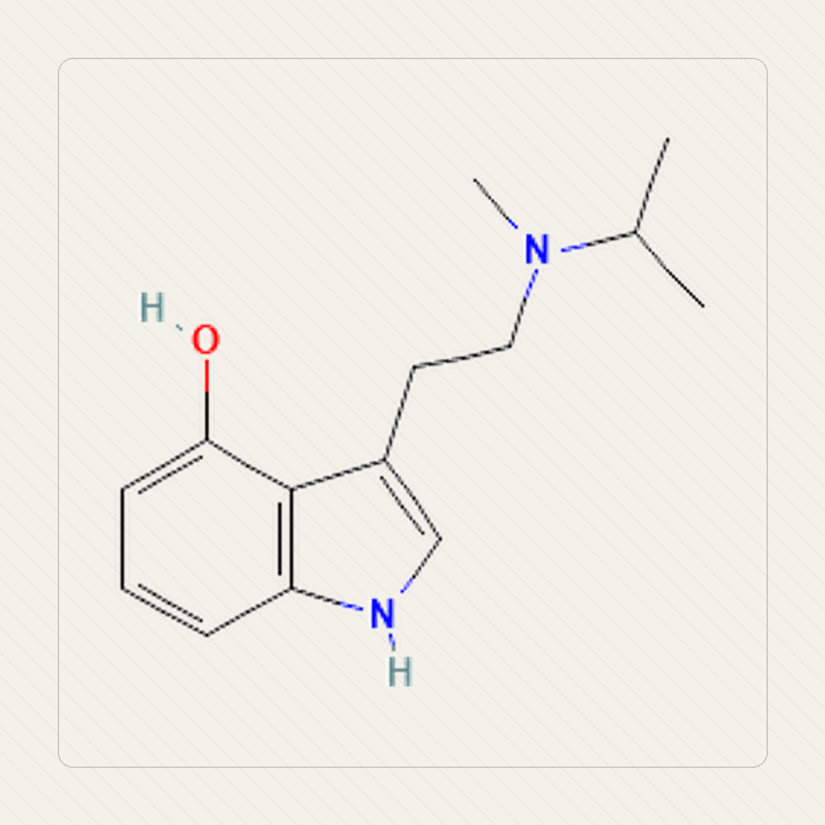 4-HO-MiPT, educational illustration of the molecular structure