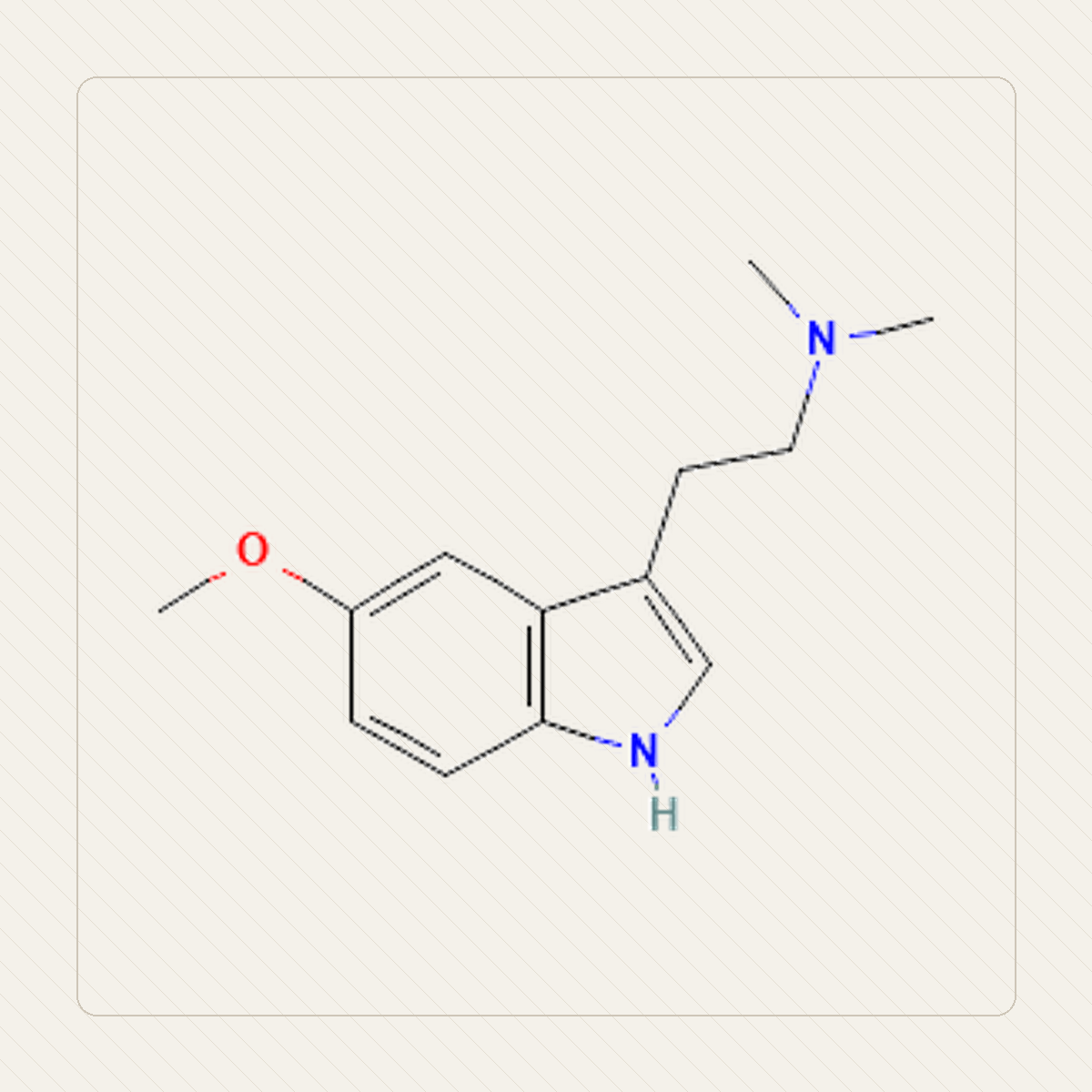 5-MeO-DMT, educational illustration of the molecular structure