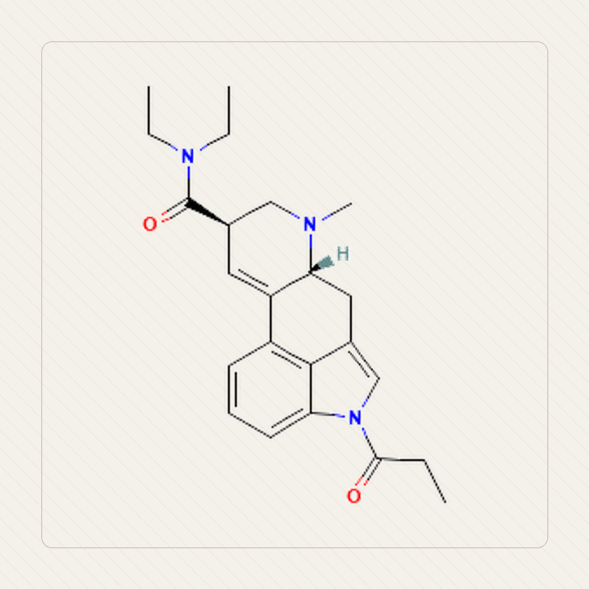 1P-LSD, educational illustration of the molecular structure