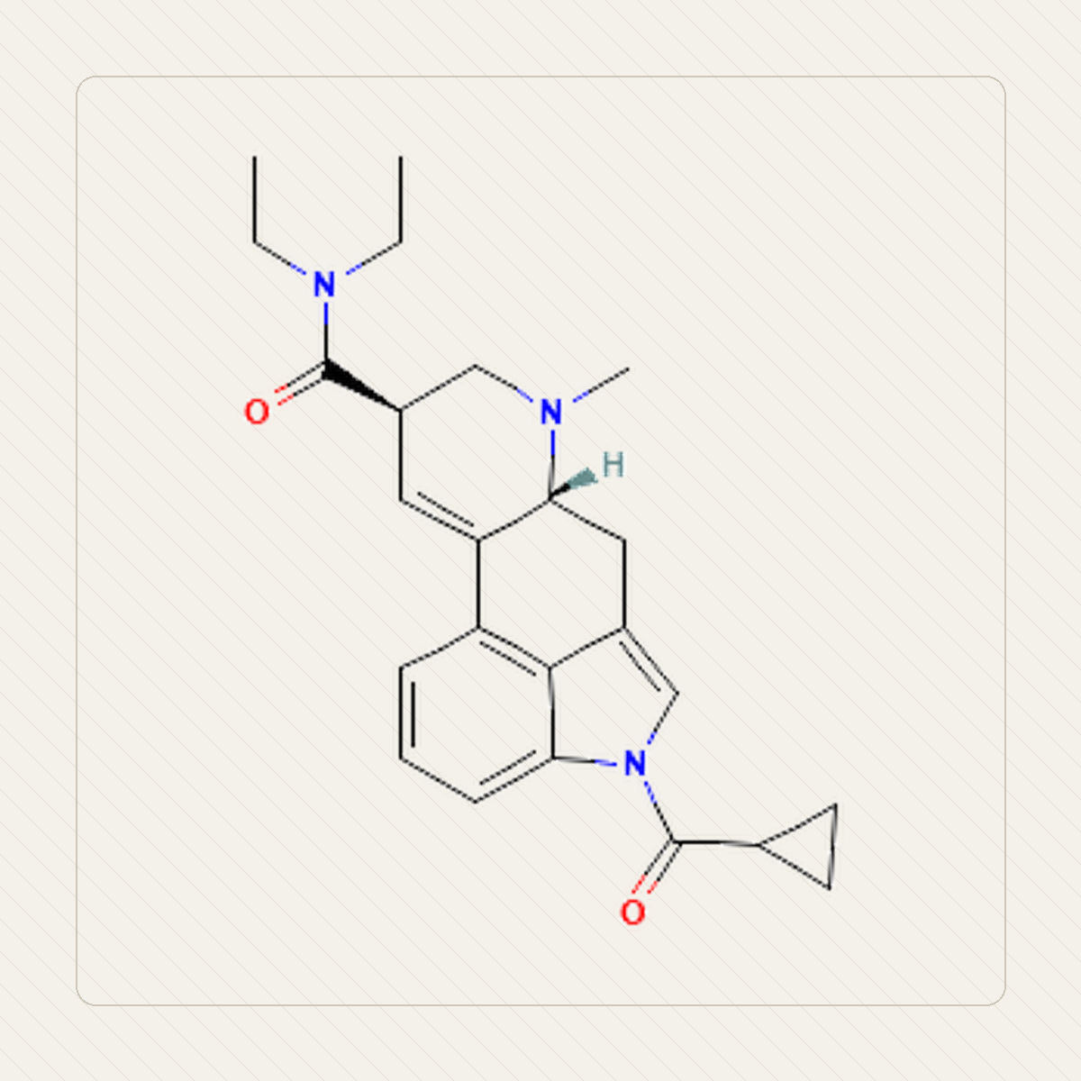 1cP-LSD, educational illustration of the molecular structure