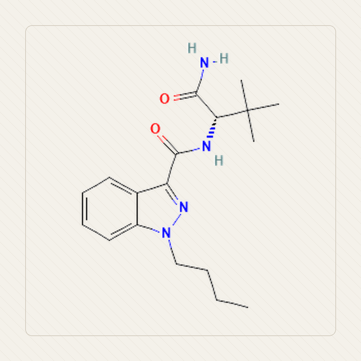 ADB-BUTINACA, educational illustration of the molecular structure