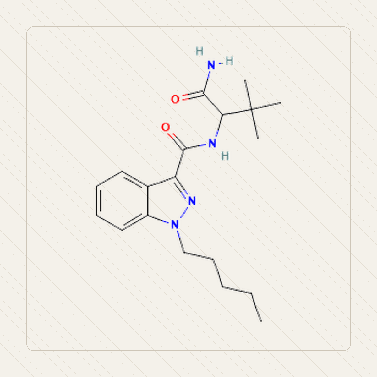 ADB-PINACA, educational illustration of the molecular structure