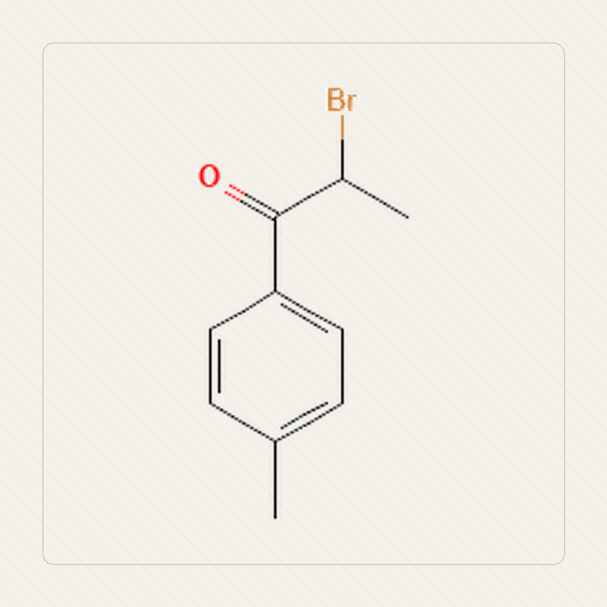 2-Bromo-4'-methylpropiophenone, educational illustration of the molecular structure